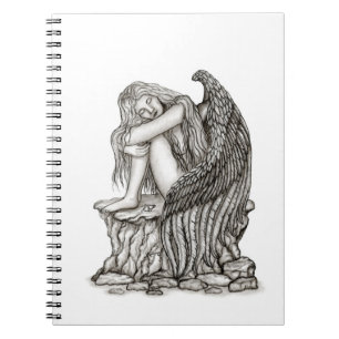 Caderno Espiral Anjo dormindo na pedra