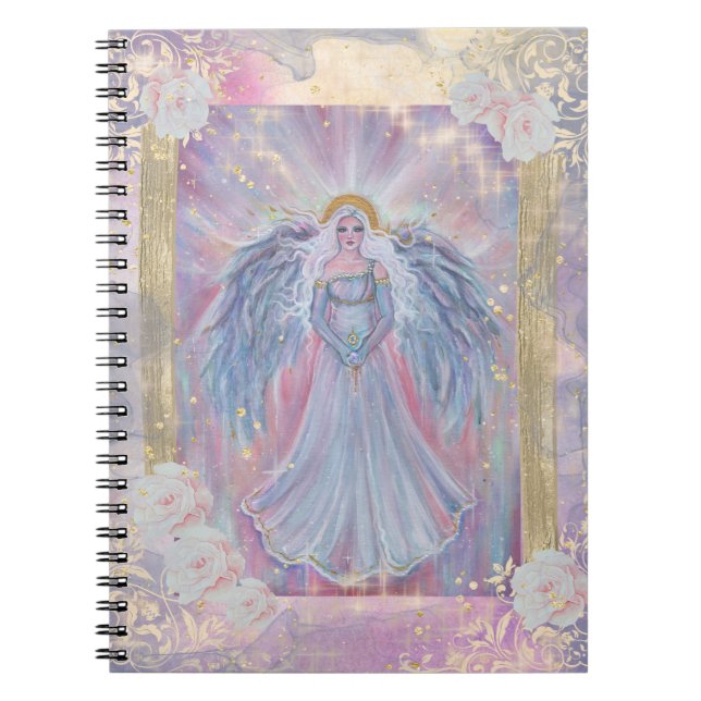 Caderno Espiral Anjo espiritual ou céu claro de Renee Lavoie (Frente)