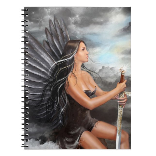Caderno Espiral Anjo preto do notebook (Frente)