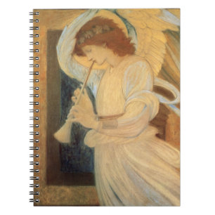 Caderno Espiral Anjo tocando Flageolet por Burne Jones