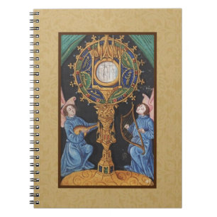 Caderno Espiral Anjos Católicos Hospedam Monstrância Eucarista