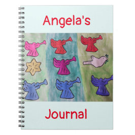 Caderno Espiral Anjos de Natal com Blocos de Espiral