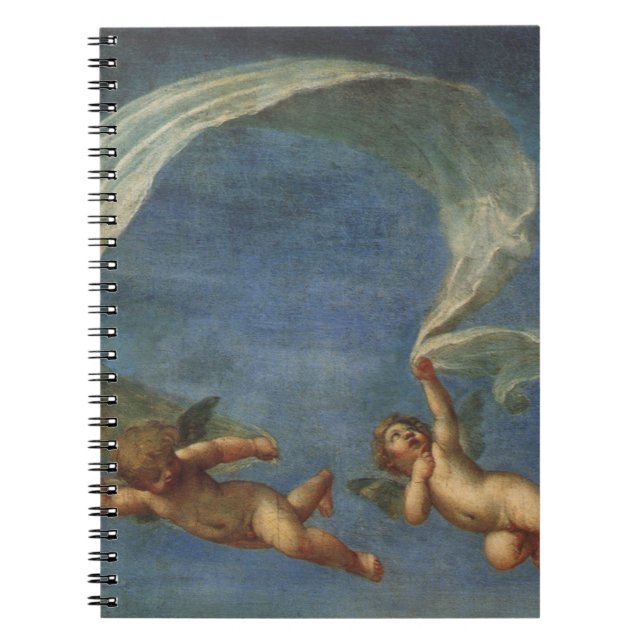 Caderno Espiral Anjos Detalhe de Adônis Levado por Cupidos por Alb (Frente)