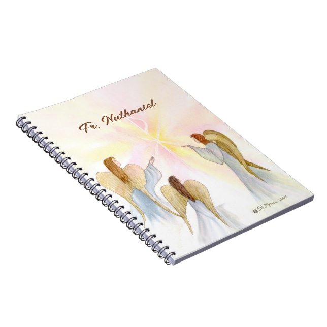 Caderno Espiral Anjos Religiosos Personalizados (Lado Direito)