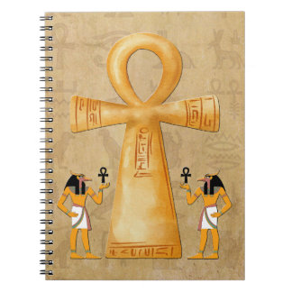 Caderno Espiral Ankh Key Of Life On Hieroglyph Notebook