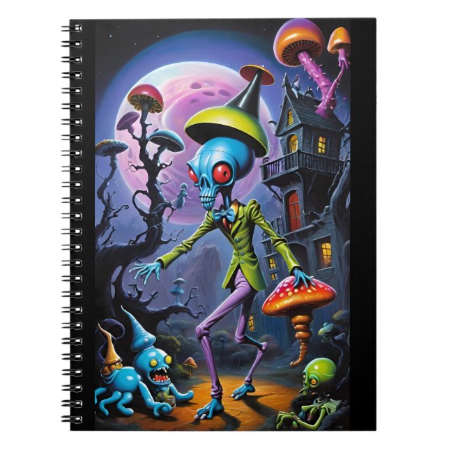 Caderno Espiral Ankle Biter em Shroom Town Fantasy (Frente)