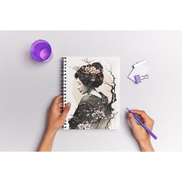 Caderno Espiral Anmutige japanische Geisha -