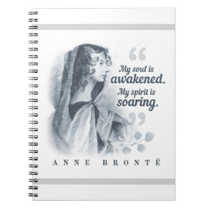 Caderno Espiral Anne Bronte Cita Que Minha Alma Está Acordada