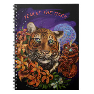 Caderno Espiral Ano Chinês do Notebook Tiger