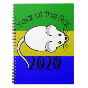 Caderno Espiral Ano do Rat 2020 Mouse com Texto