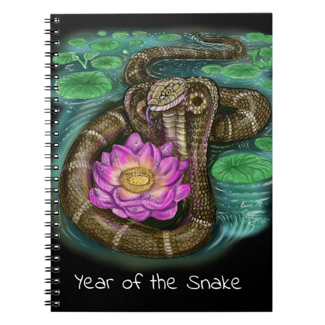 Caderno Espiral Ano do Serpente do Zodíaco Chinês (Frente)