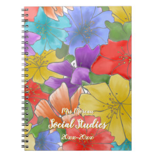Caderno Espiral Ano Letivo Floral