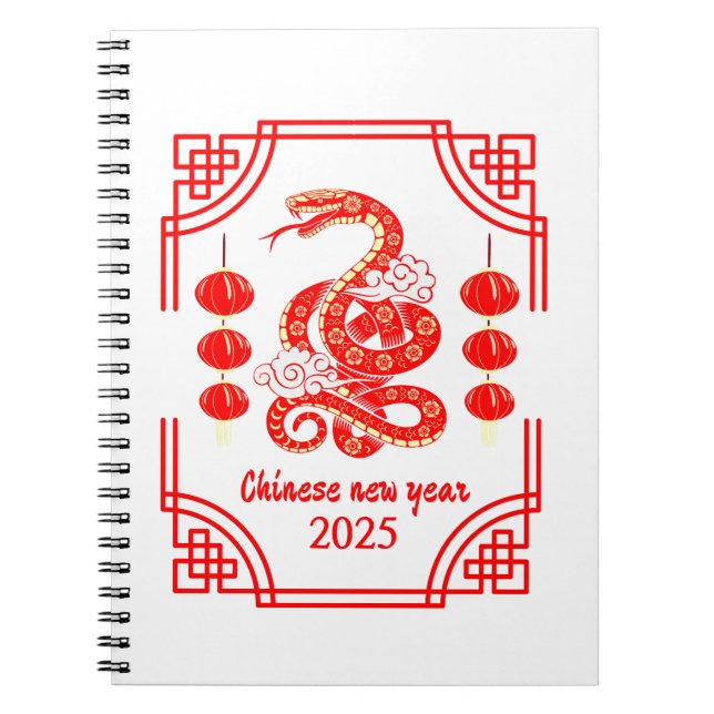 Caderno Espiral Ano Novo Chinês 2025 Os Cantos Lanterna Cobra (Frente)