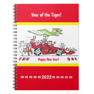 Caderno Espiral Ano Novo Chinês - Ano do Tigre (Carro de Corrida)