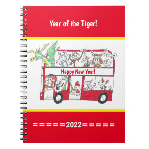 Caderno Espiral Ano Novo Chinês - Ano do Tigre (Ônibus)