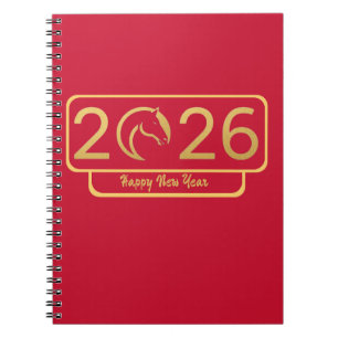 Caderno Espiral Ano Novo Chinês Cavalo Presente Perfeito