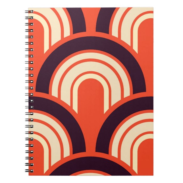 Caderno Espiral Anos 50 Retro Abstrato (Frente)