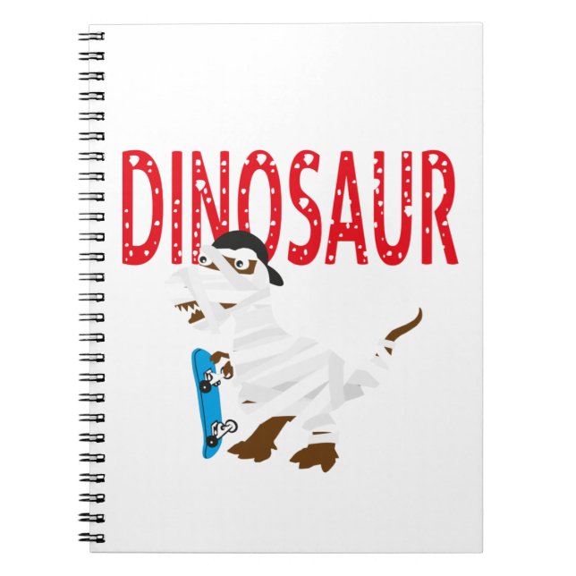 Caderno Espiral anotações de dinossauros embrulhados pela múmia de (Frente)