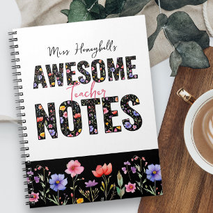 Caderno Espiral Anotações Incríveis Flor Silvestre Personalizada