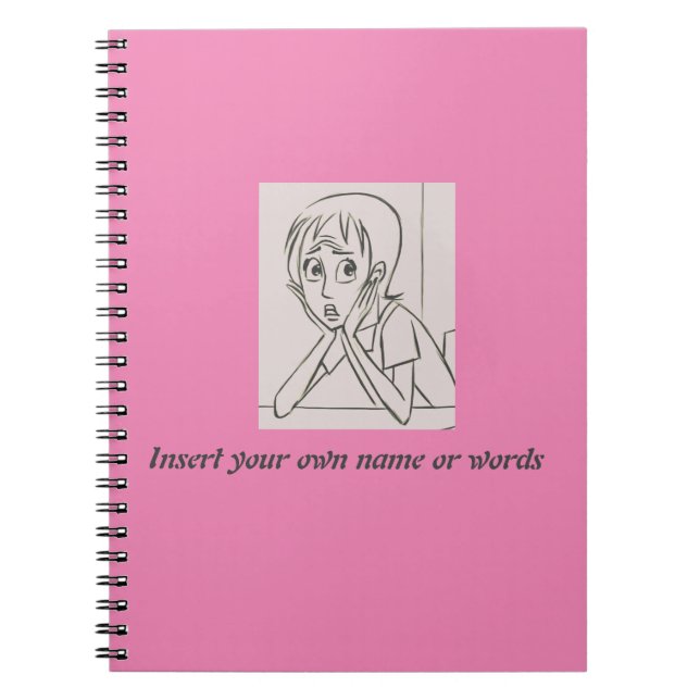 Caderno Espiral Ansiedade Estresse Mulher personalizada design ros (Frente)