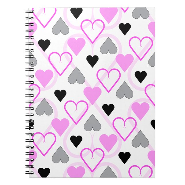 Caderno Espiral Anteckningsbok Hearts (Frente)