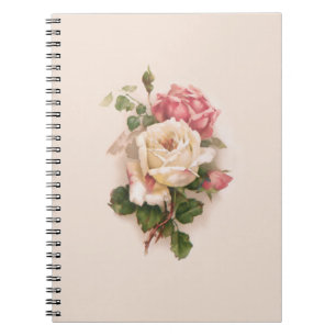 Caderno Espiral Anterior Fundo Branco/Rosa Rosado-Buff