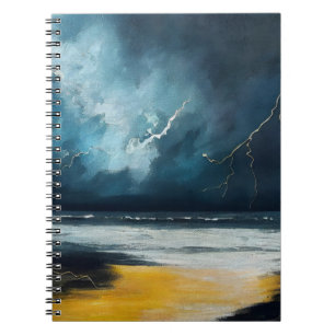 Caderno Espiral Antes da Tempestade – Paisagem Marítima Abstrata