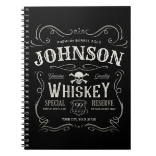 Caderno Espiral Antigo Bar de Licenciamento de Vintage Personaliza