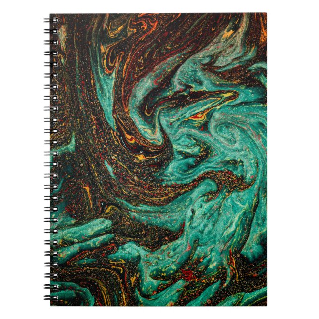 Caderno Espiral Antigo cobrir de livro com padrão antigo abstrato (Frente)