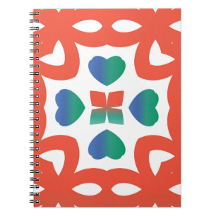Caderno Espiral Antigos azulejos ornamentados talavera méxico. Mod