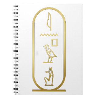 Caderno Espiral Antiguamente Egípcio Anubis Cartouche