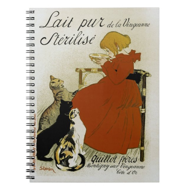 Caderno Espiral Anúncio Francês de Leite Antigo (Frente)