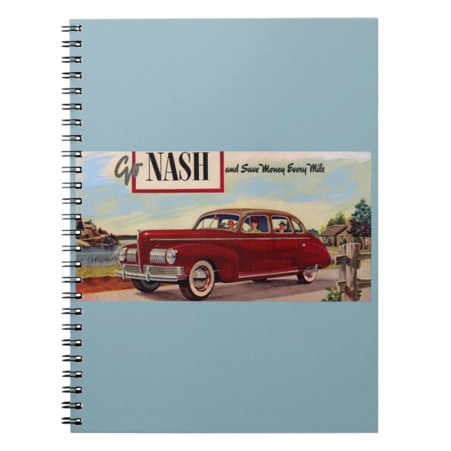Caderno Espiral Anúncio para automóveis Nash 1941 (Frente)