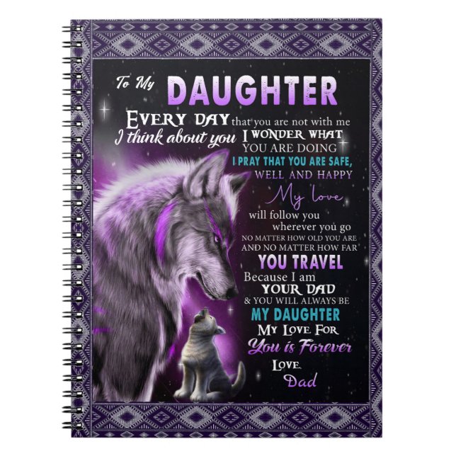 Caderno Espiral Ao Meu Presente Filha, Filha E Pai, Lobos Amantes (Frente)
