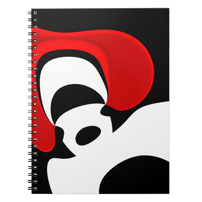 Caderno Espiral Ao Sr. Redd: Abstrato Preto, Branco e Vermelho (Frente)
