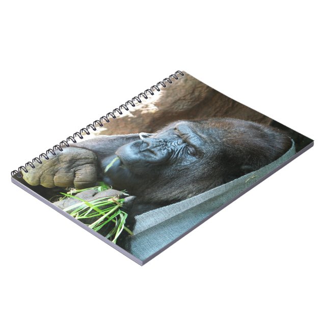 Caderno Espiral Ape hood ~ Japonês Gorilla Eating (Left Side)