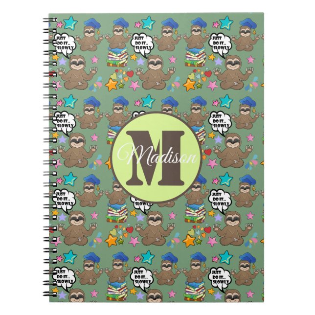 Caderno Espiral Apenas Faça Lentamente | Nome do Padrão de Citação (Frente)