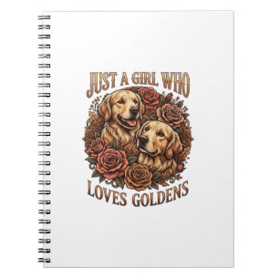 Caderno Espiral Apenas Garota Que Ama Cachorro Golden Roses_1