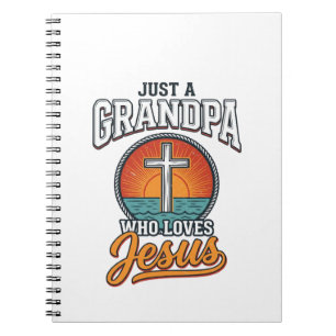 Caderno Espiral Apenas um avô que ama Jesus Camisa Vintage Cruz