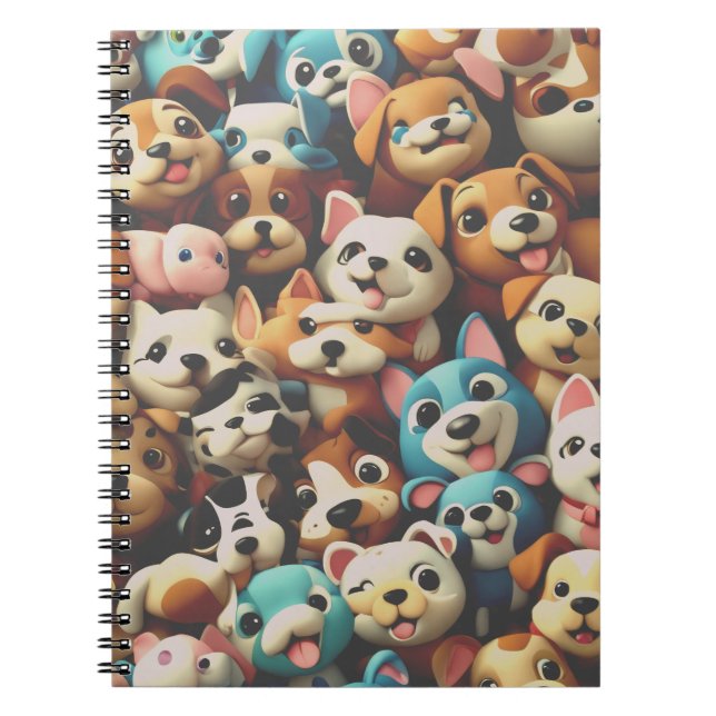 Caderno Espiral Apenas um monte de cachorrinhos felizes (Frente)