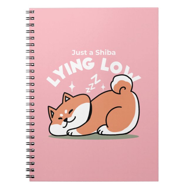 Caderno Espiral Apenas um Shiba Mente Baixo: Design de Shiba Inu C (Frente)