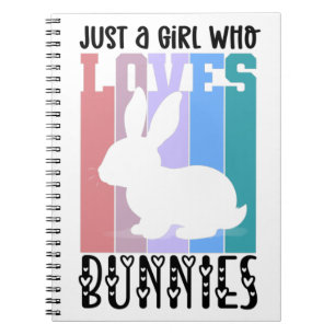 Caderno Espiral Apenas uma garota que ama Bunnies Páscoa Coelhinh