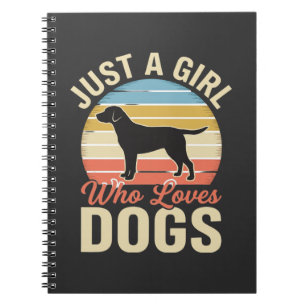 Caderno Espiral Apenas uma Garota que Ama Cães Amante de Cães Vint