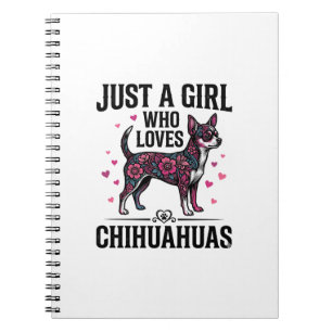 Caderno Espiral Apenas Uma Garota Que Ama Chihuahuas Desenho Vinta