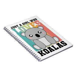 Caderno Espiral Apenas uma garota que ama o amante do urso Koalas