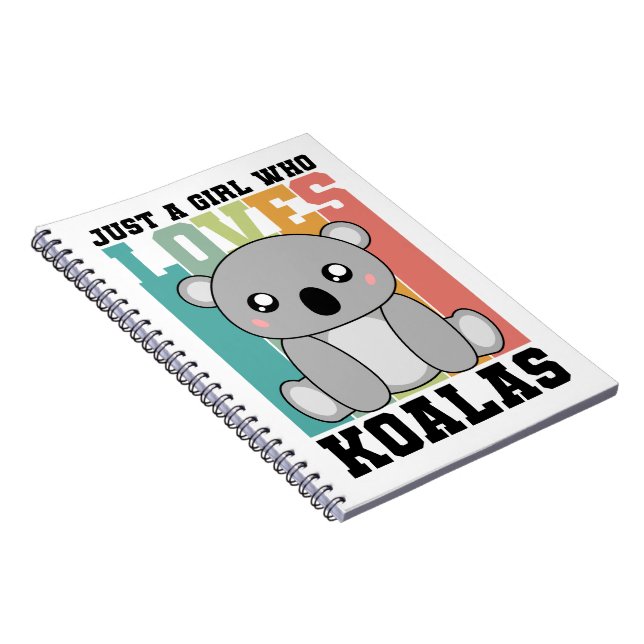 Caderno Espiral Apenas uma garota que ama o amante do urso Koalas  (Lado Direito)