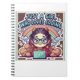 Caderno Espiral Apenas Uma Menina Que Adora Codificar Geeks Codifi