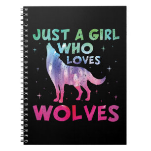 Caderno Espiral Apenas Uma Menina Que Ama A Aquarela Dos Lobos