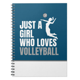 Caderno Espiral Apenas Uma Menina Que Ama Atleta De Voleibol