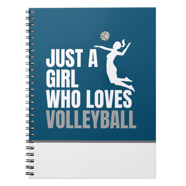 Caderno Espiral Apenas Uma Menina Que Ama Atleta De Voleibol (Frente)